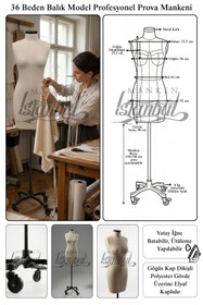 Resim Manken İstanbul 36 Beden Yüksek Kalite Tekerlekli Döküm Ayak Fransız Profesyonel Prova Mankeni Terzi Mankeni 