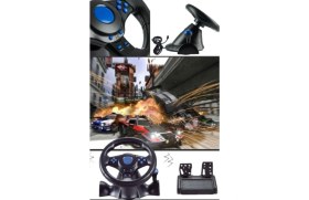 Resim Gaming Direksiyon Konsolu Gaz Pedalı+Fren,titreşimli Dönüş Çok Işlevli Pc Uyumlu Oyuncu Yarış Direksiyonu 