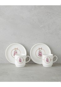 Resim English Home Wisteria New Bone China 12 Parça 6 Kişilik Kahve Fincan Takımı 90 Ml Beyaz Beyaz 