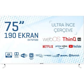 Resim Onvo OV75F500 75" 190 Ekran Uydu Alıcılı webOS 4K Ultra HD Smart LED TV 