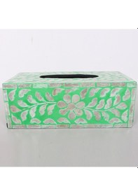 Resim Anita Sedefli Dikdörtgen Peçetelik 23x12x8,5 Cm Yeşil 