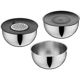 Resim Olika Omega 9 Parça Rende Kapaklı Karıştırma Ve Saklama Seti 