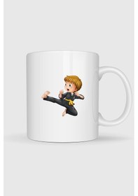 Resim Karate Martial Arts Baskılı Kupa Bardak beyaz 