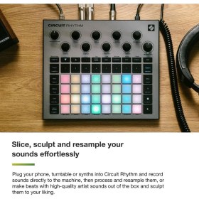 Resim Delixa Novation Circuit Rhythm Groovebox Synthesizer: Yapmak ve Performans Sergilemek Için 8 Örnek Parçaya 
