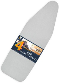 Resim BEYLİNİ Ütü Masası Kılıfı Örtüsü Bezi, Keçeli,süngerli,lastikli Yanmaz Ayarlanabilir 55x148 Cm Gri 