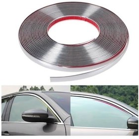 Resim 18 mm 3D Dekoratif Krom Nikelaj Şerit Çıta Panjur Kalın Şerit 1 Metre 