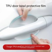 Resim 8 adet Set Çizilmeye Dayanıklı Araba Kapı Tutucu Çıkartmaları - Evrensel Şeffaf TPU Malzeme, Kase Şekilli Dekoratif Çizilmeye Karşı Koruyucu Film, Aşınmaya Dayanıklı ve Yüksek Çözünürlüklü, Araba Aksesuarı Koruma | Modern Araba Aksesuarı | Pürüzsüz 