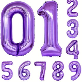 Resim 1 adet, Mor 81.28 Cm Numara Alüminyum Film Balon Doğum Günü Partisi Yıldönümü Kutlama Partisi Süslemeleri Balonlar Parti Dekorasyon Malzemeleri 