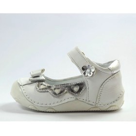 Resim Ozgencshoes Bayrak Beyaz Deri Fiyonklu Ortopedik Ilkadım Kız Bebek Ayakkabı Beyaz 