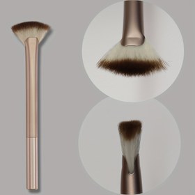 Resim Profesyonel vurgulama fan fırçası, uzatılmış metal kolu, rahat naylon kuyrukları, ABS plastik sap, kokusuz, tüm cilt tipleri için uygun 