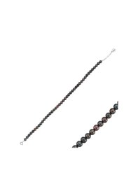 Resim 5,5 Mm Siyah İnci Bileklik 21 Cm / Rose Gümüş 