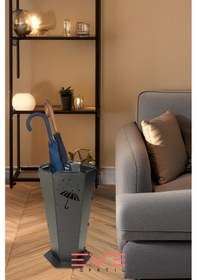 Resim Eve Tekstil Lüx Dış Ve İç Mekana Uygun Şemsiye Desenli Paslanmaz Şemsiyelik Siyah 