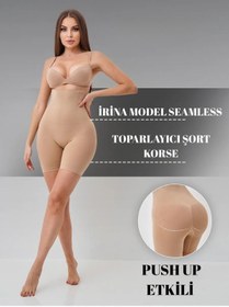 Resim MİSTİRİK Irina Model Toparlayıcı Şekillendirici Tayt Şort Push Up Etkili Ten Renk 