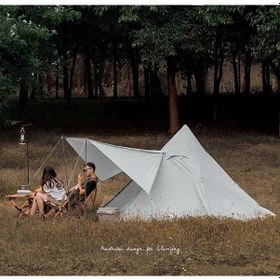 Resim Wildland Ön Tenteli 2 Kapılı Mini Tipi 4 Kişilik Çadır Kamp Çadırı Gri 