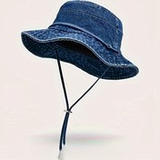 Resim Yeni Kadınlar İçin Denim Kovboy Şapkası, Yaz Kamp ve Yürüyüş Vintage Yıpranmış Distressed Kapak 