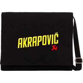 Resim Akrapovic Logo Siyah Kanvas Postacı Çantası - Siyah 