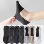 Resim 4/7 Çift Erkek Bahar/Yaz İnce Nefes Alabilir Ter Emici Katı Renkli Silikon Kaymaz Görünmez Bot Çorapları, %95 Polyester %5 Spandex Örgü Kumaş, Makine Yıkamalı, 256gsm Ağırlık, Ter Geçirmez 