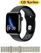 Resim SONREİR Watch 8 Smartwatch 45mm Siyah Pro Series Kadın Erkek Akıllı Saat Apple Iphone Huawei Xiaomi Uyumlu 