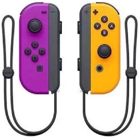 Resim Hombey Switch İçin Kablosuz Bluetooth Oyun Kolu Joycon, Uzaktan Uyandırma Ve Titreşim Fonksiyonu, Mor Turuncu + Eldiven Çifti 