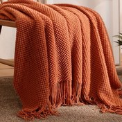 Resim 1 adet Morandi Turuncu Battaniye - Yumuşak Peluş Tüm Mevsim Atma, Fringe Trim, Makinede Yıkanabilir Rahat Yatak Örtüsü, Koltuk, Kanepe veya Yatak için, Karışık Renkler, Polyester, Ev Dekoru için Mükemmel, Yatak için Battaniye, Kanepe Aksesuarı, Rustik Tarz, Dayanıklı Kumaş, Şık Ev Sahipleri, Yatak Örtüsü, Fringe Detay, Yüksek Kaliteli Malzeme, Atma Battaniyesi, Şık İç Mekanlar 