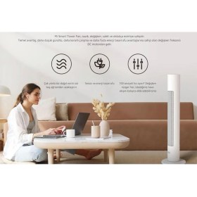 Resim Xiaomi Akıllı Kule Tipi Vantilatör 22W Sessiz Çalışma Enerji Tasarruflu 100 Kademeli Hız Ayarı 