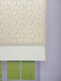 Resim Nova Serisi Üç Yaprak Desenli Çift Mekanizmalı Bej Tül Stor Krem Perde Bej 