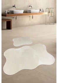 Resim Anatolia 2'li Vizon 80x140 + 50x70 Cm Büyük Ebat Banyo Paspası Seti Kaymaz Tabanlı Klozet Takımı Vizon 