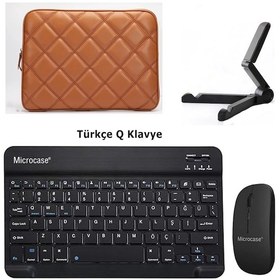 Resim Microcase Vorcom S12 10.1 İnch Tablet İçin Çanta+türkçe Bluetooth Klavye+mouse+tablet Standı-al8124 Omuz Çantası 
