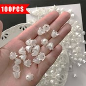 Resim 100 Adet Akrilik Çiçek Boncukları - DIY El Sanatları için Pırlantalı Lüster Leylak Dondurulmuş Aksesuarlar, Saç İğneleri, Takı Yapımı ve Dekoratif Süslemeler için 
