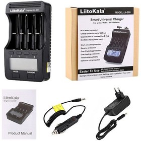 Resim Lemestar Liitokala Lii-500 Akıllı Şarj Cihazı, Dört Yuva, Otomatik Akü Algılama, Lcd Ekran, Li-ion/ni-mh Desteği, Araç Şarj Kablosu + Eu Adaptörü 2 Paket 