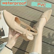 Resim Kadınlar İçin Yüksek Kaliteli PVC Takoz Ayakkabılar - Dış Mekan, Plaj ve Günlük Kullanım için Rahat Sivri Burunlu Orta Topuklu Terlikler, Şık Orta Topuklu Ayakkabılar 