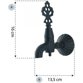 Resim Fkn İkili Lüx Siyah Osmanlı Musluk (2 Musluk) Siyah 