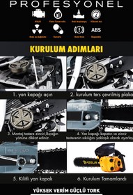 Resim Assur 25cc Mini Benzinli Testere Ağaç Odun Dal Budama Ve Kesme Testeresi Hızar Motoru 