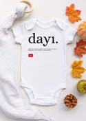 Resim BabyLimon Unisex Bebek Beyaz Dayı Baskılı Kısa Kol Çıtçıtlı Body Zıbın 