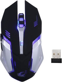 Resim Lancoon GM07 kablosuz şarj edilebilir oyun faresi, USB optik fare, sessiz tıklama, 3 ayarlanabilir DPI, 6 tuşlu, 7 değişen nefes alma, arka plan aydınlatması 