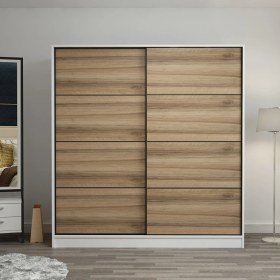 Resim Minar Kale 2 Kapaklı Sürgülü Dolap 180 cm - Beyaz/dore 210 cm 