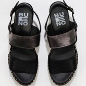 Resim Bueno Shoes Siyah Kurşun Sole Deri Kadın Dolgu Topuklu Espadril Sandalet 01ws5200 