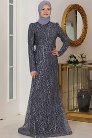 Resim Esilanur Tuana Tesettür Abiye Antrasit 