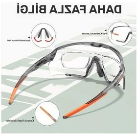 Resim Fastbuy Kapvoe Fotokromik Spor Gözlük - Erkek Kadın Mtb Bisiklet Gözlüğü Sku08 Altın Altın 