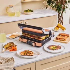 Resim Karaca Gastro Gourmet Izgara ve Tost Makinesi Copper 2000 W 6 Dilim Kapasiteli 