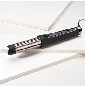 Resim BaByliss Curl Styler Luxe 36 mm 200 Derece Kuvars Seramik Kaplama Plakalı Soğuk Hava Kanallı Saç Maşası C112E 