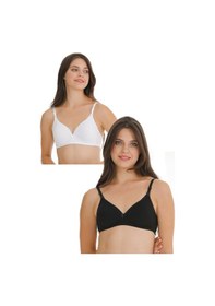 Resim Parlingerie 2li Hamile Modal Kaplı Emzirme Sütyeni Siyah - Beyaz 
