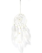 Resim Yifomall Beyaz El Dokuma Rüyalar Ağacı - Bebek Odası Yatak Odası Dekorasyonu, Rahatlatıcı Atmosfer Oluşturucu 15x57cm Zincirli Askı Beyaz 