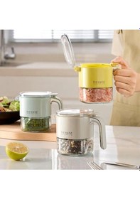 Resim Qerhome Kaşıklı 500ml Sağlıklı Kurşunsuz Camlı Nem Geçirmez Baharatlık Kavanoz Saklama Kabı Asorti Renk Karışık 