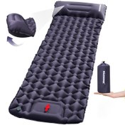 Resim PACOONE Ultralight Şişme Uyku Pedleri ile Yastık - Kamp, Yürüyüş ve Seyahat için Dikdörtgen Hava Yatağı, Dahili Pomp, Naylon Kumaş, 1 Kişi Kapasitesi, Seyahat Gereçleri | Dikdörtgen Uyku Pedleri | Dayanıklı Uyku Ekipmanı, Kamp Ekipmanı 