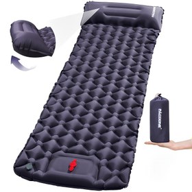 Resim PACOONE Ultralight Şişme Uyku Pedleri ile Yastık - Kamp, Yürüyüş ve Seyahat için Dikdörtgen Hava Yatağı, Dahili Pomp, Naylon Kumaş, 1 Kişi Kapasitesi, Seyahat Gereçleri | Dikdörtgen Uyku Pedleri | Dayanıklı Uyku Ekipmanı, Kamp Ekipmanı 
