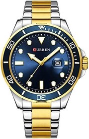 Resim Jfyoda Erkekler quartz saat Klasik Erkek Moda kol saati Paslanmaz Çelik Bant ile Aydınlık Analog İzle 3ATM Takvim ile Su Geçirmez 