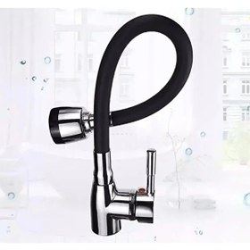 Resim Mucit Home Siyah Renkli Oynar Başlıklı Tasarruflu Silikon Musluk Başlığı Kubar Siyah 