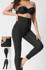 Resim Yüksek Bel Termal Sauna Agraflı Tayt - S (50-60 KG) 