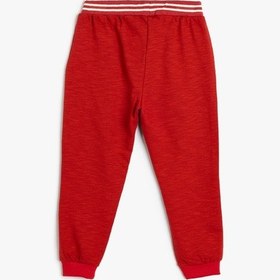 Resim Koton Jogger Eşofman Altı Beli Bağlamalı Pamuklu Şardonlu Kırmızı 5wmb40032tk Kırmızı 